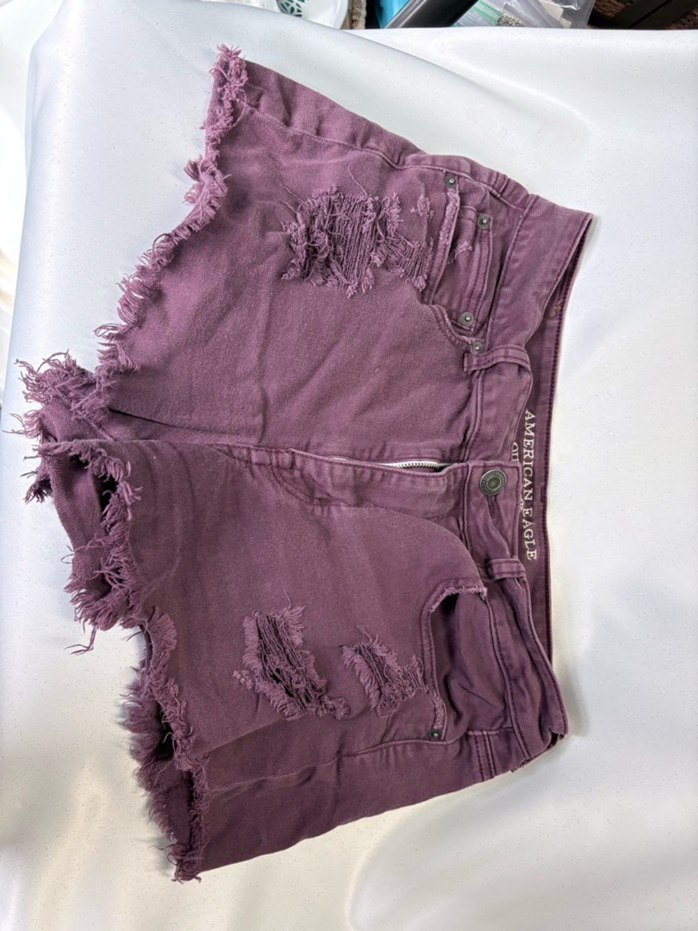 American Eagle Outfitters Distressed Mauve/Purple Denim Shorts